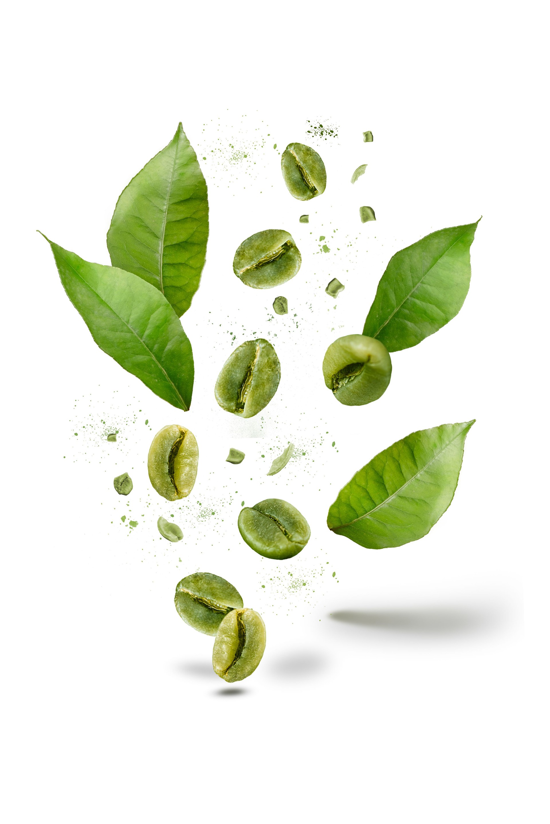 Green coffe beans explosion